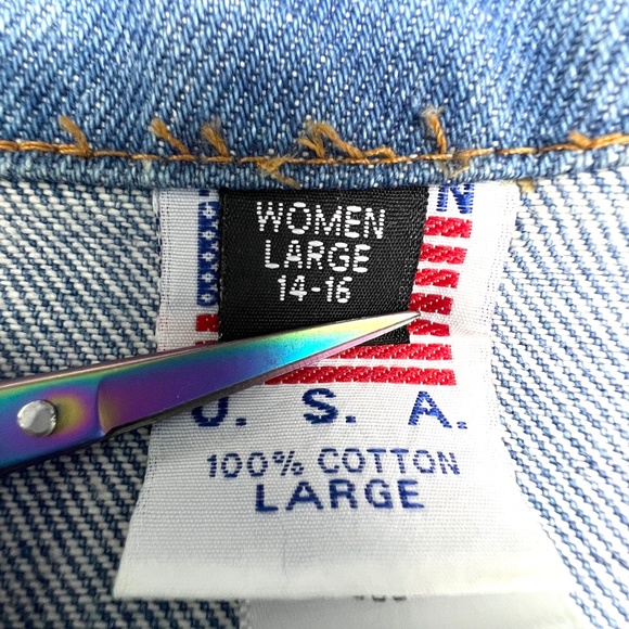 ↪️(relisted!)VINTAGE•RARE•own your! |•CURVES•| A of M Oversized Denim Jean Jacke - Picture 13 of 16